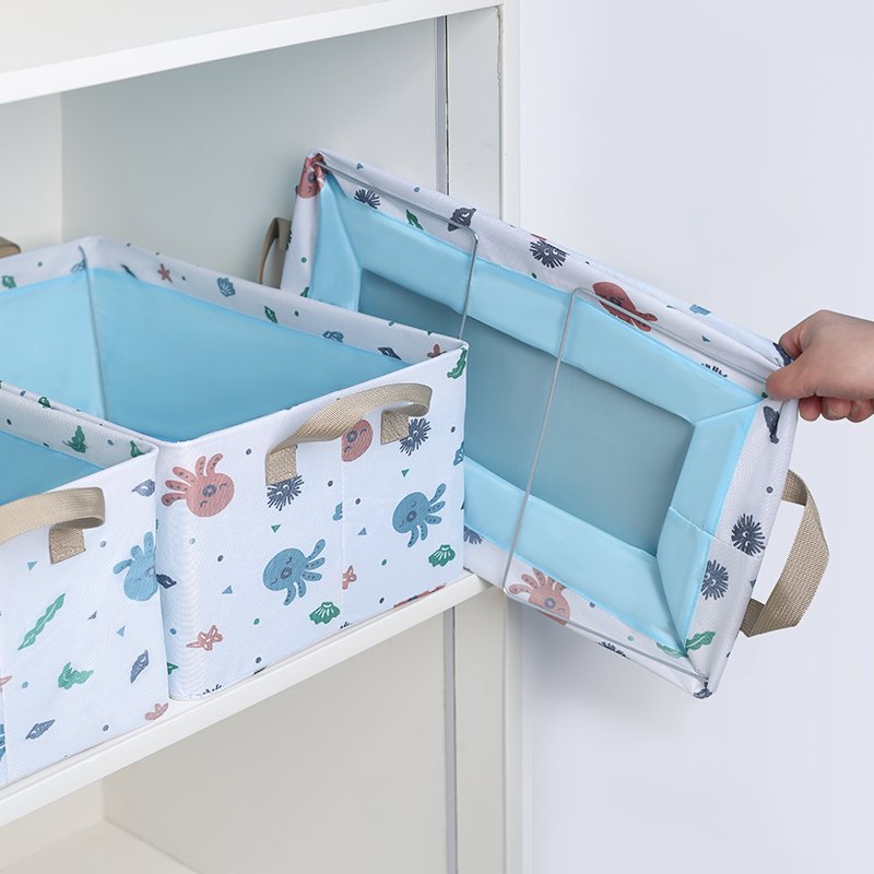New Oxford Fabric Storage Basket wholesale storage box with handle Shelves for Organizing Closet clothes socks jeans pants etc