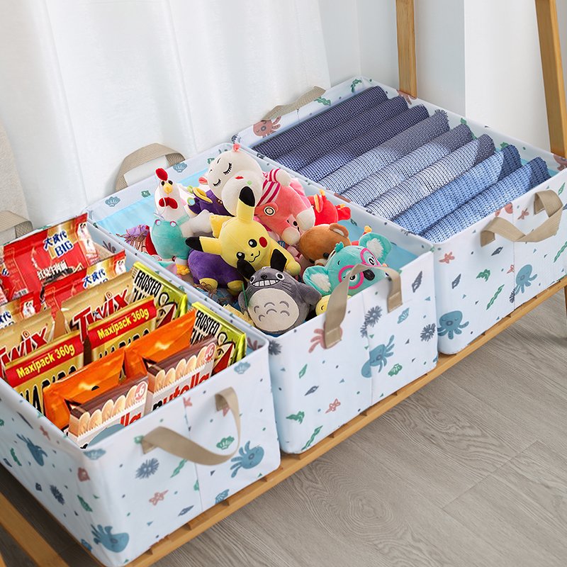 New Oxford Fabric Storage Basket wholesale storage box with handle Shelves for Organizing Closet clothes socks jeans pants etc