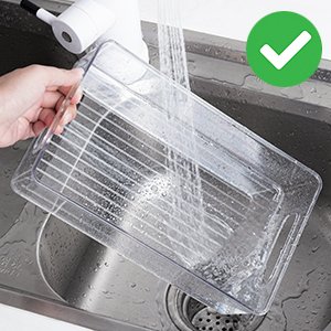 10x6x3 Inch Clear Stackable Fruit Organizer Plastic Kitchen Food Storage Bin with Handles