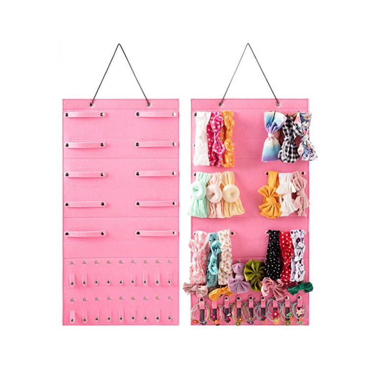 Headband Storage Holder Hair Bows Organizer Holder for Baby Girls Felt Wall Hanging Storage Organizer