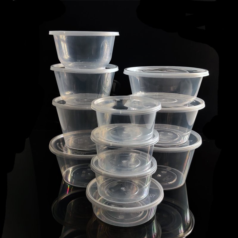 Microwavable Eco-Friendly Disposable PP Plastic round Bowl Lid Modern Design Style Lunch Storage Food Container Soup Packaging