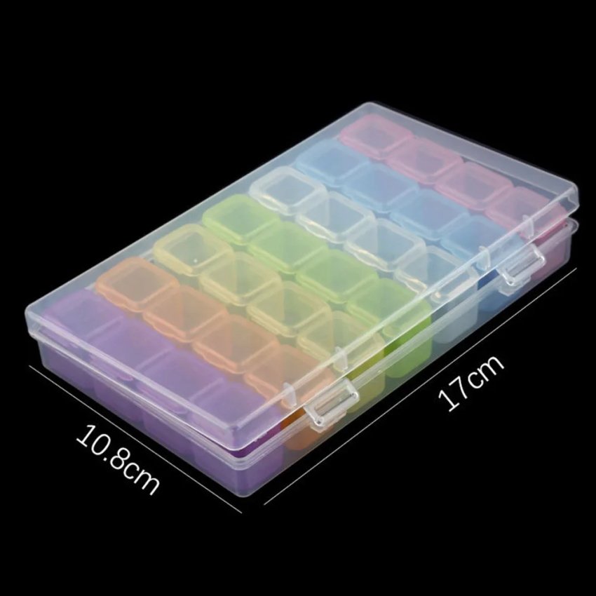 Compartments Plastic Transparent Storage Box Jewelry Adjustable Organizer Storage Box Case