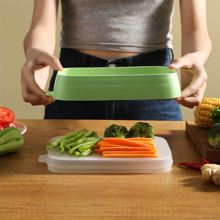 Kitchen collapsible silicone containers refrigerator organizer storage box environmentally friendly silicone food containers