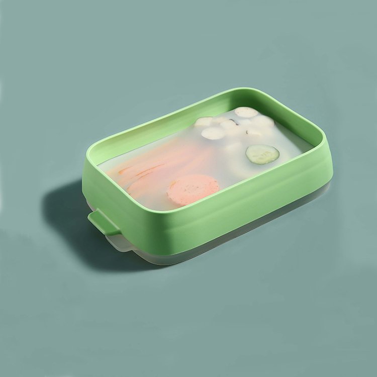 Kitchen collapsible silicone containers refrigerator organizer storage box environmentally friendly silicone food containers