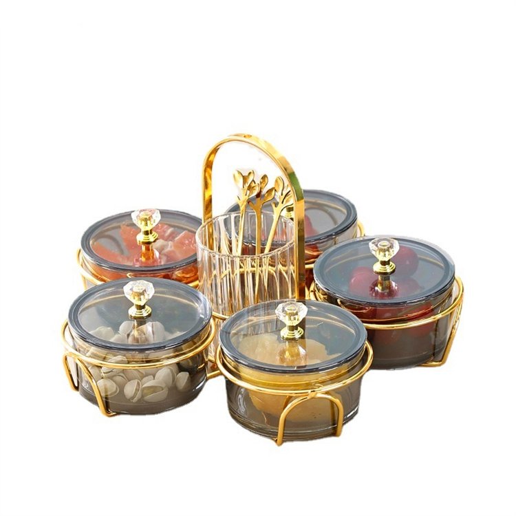 Hot Selling Factory Customized Colorful Home Storage Glassware With Lid Handmade Light Luxury Kitchen Food Glass Jar