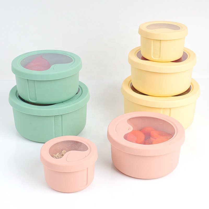 Folding Food Storage Containers Lunch Box For Outdoor Travel Sets Foldable BPA Free Leak Proof Silicone 150ML Kitchen Custom