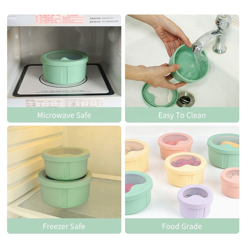 Folding Food Storage Containers Lunch Box For Outdoor Travel Sets Foldable BPA Free Leak Proof Silicone 150ML Kitchen Custom