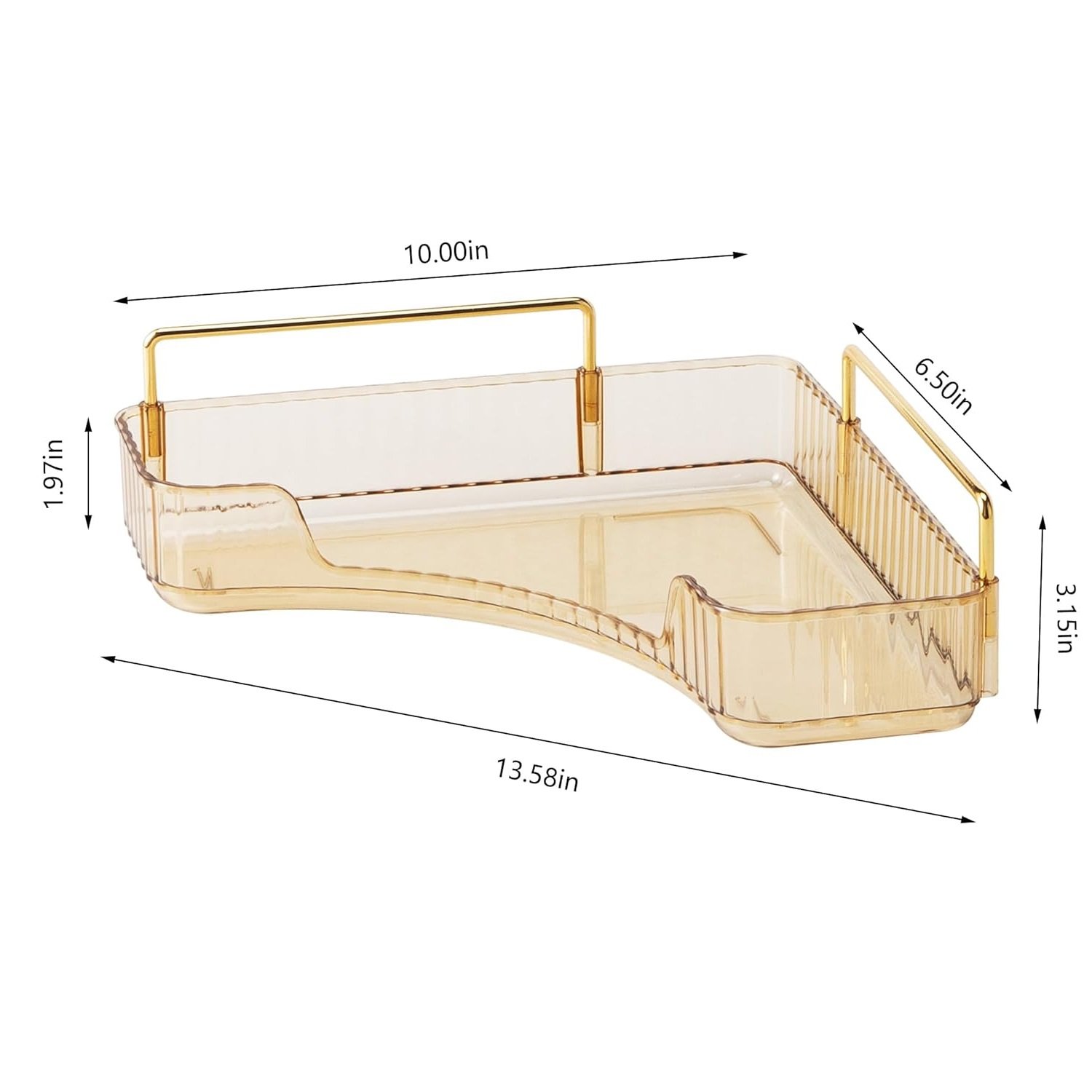Single Layer Corner Cosmetics Acrylic Gold Storage Box Countertop Perfume Tray Skin Care Cosmetics Bathroom Counter Rack