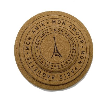 Natural Cork Coasters with Metal Holder set of 8 pcs -4 inch 1/5 inch Glasses Cups Mugs Thick Cold Drinks Wine Cork Coaster