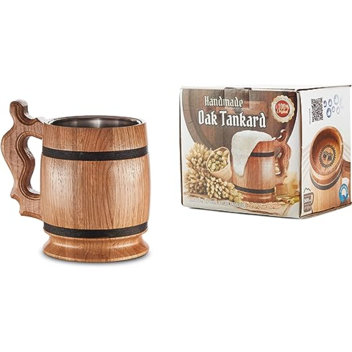 Finest Quality Bar Table Top Beer Mugs in Natural Wood with Rustic Finished Perfect for Hotelware and Restaurant Tableware