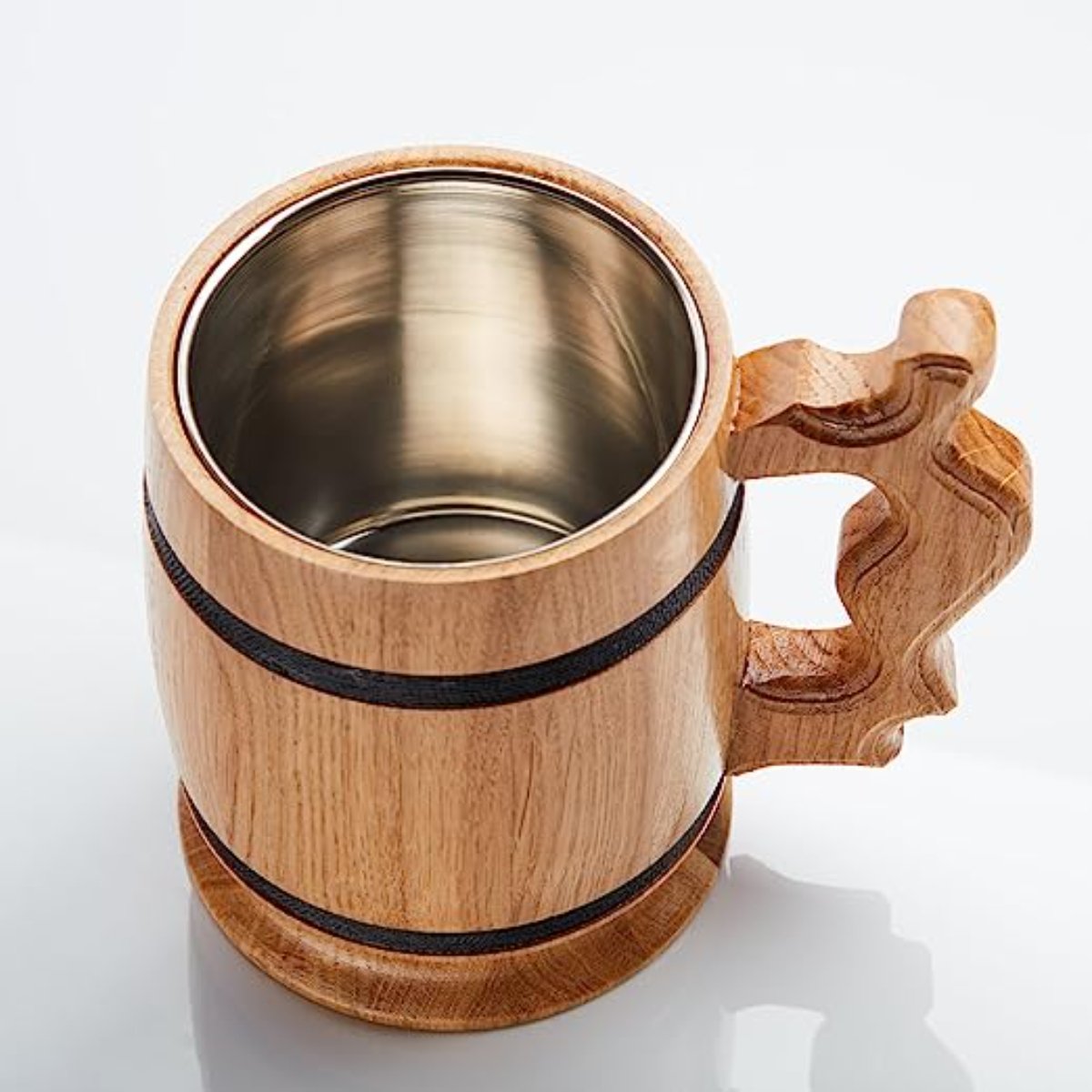 Finest Quality Bar Table Top Beer Mugs in Natural Wood with Rustic Finished Perfect for Hotelware and Restaurant Tableware