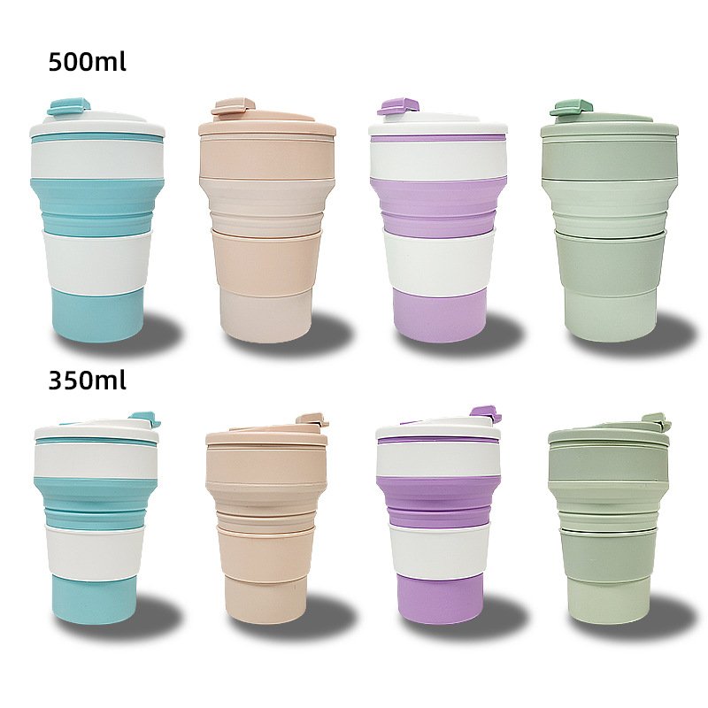 Outdoor Silicone Collapsible Travel Coffee Water Cup Portable Folding Pocket Water Bottle Suitable for Travel