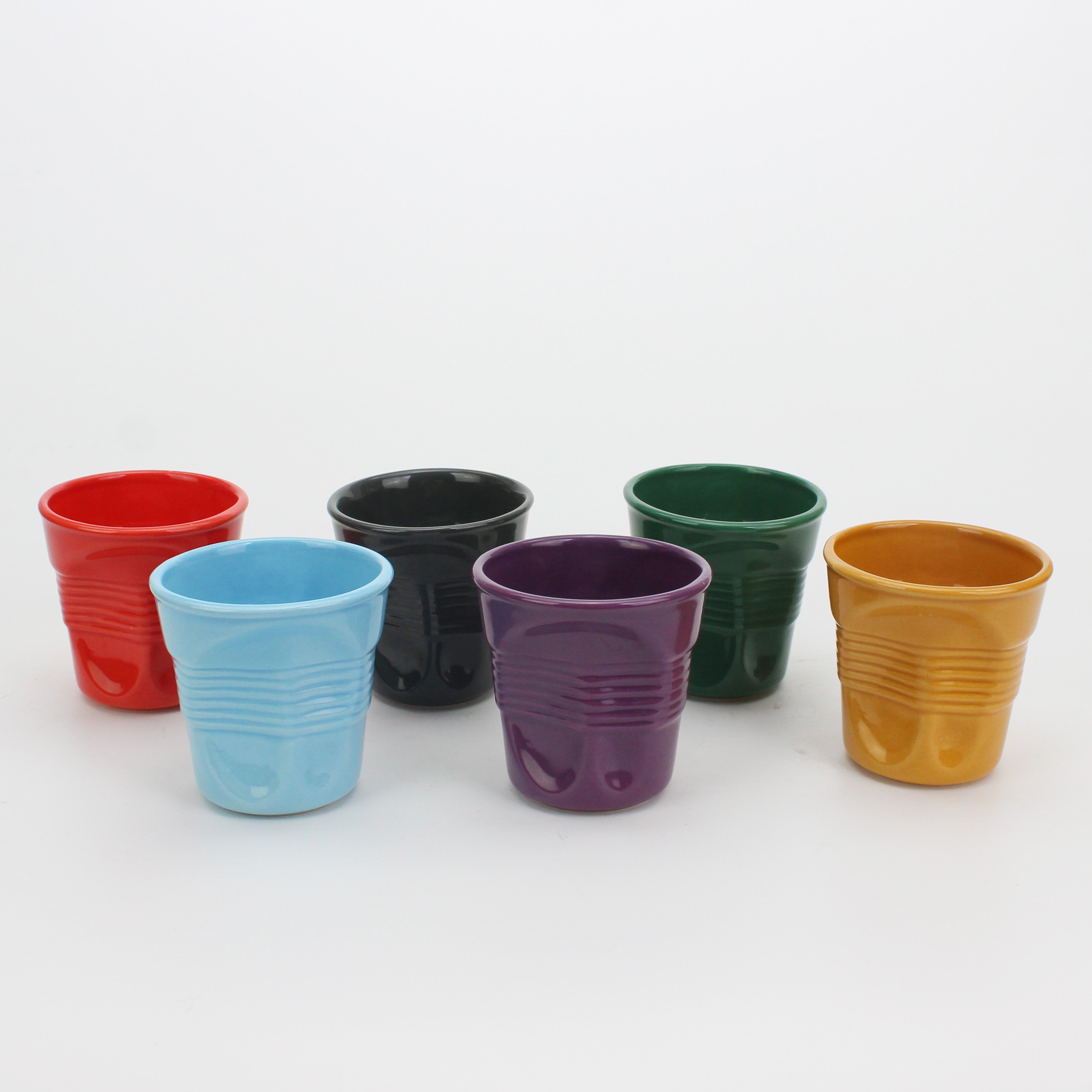 Promotional 70ml Espresso Tumbler Beautiful Porcelain Cups Creative Wrinkled Design Irregular Crumpled Mugs Gifts Logo