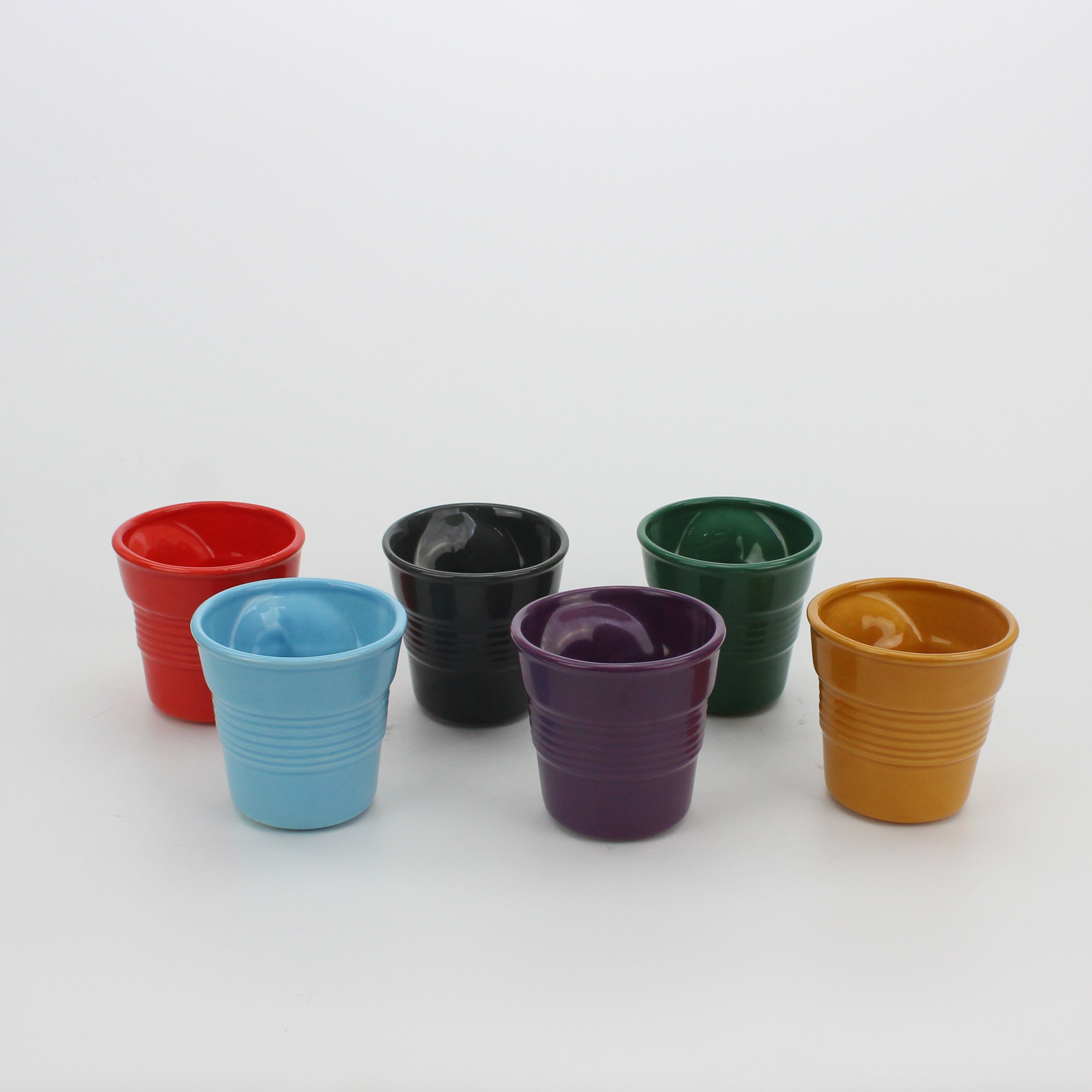 Promotional 70ml Espresso Tumbler Beautiful Porcelain Cups Creative Wrinkled Design Irregular Crumpled Mugs Gifts Logo