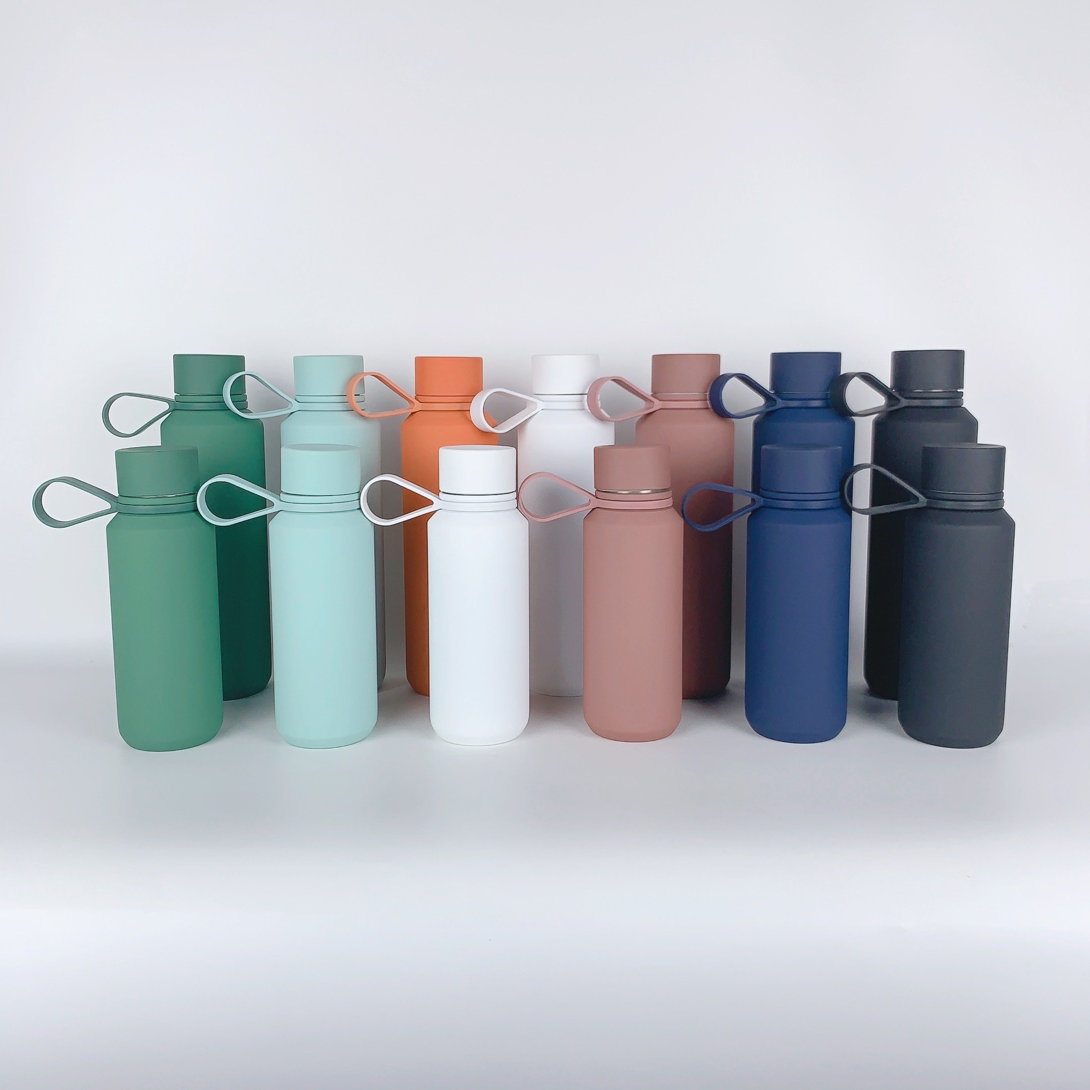 12oz 20oz Double Wall Vacuum Insulated Stainless Steel Water Bottle With Handle Matte Sports Leak Proof Flask
