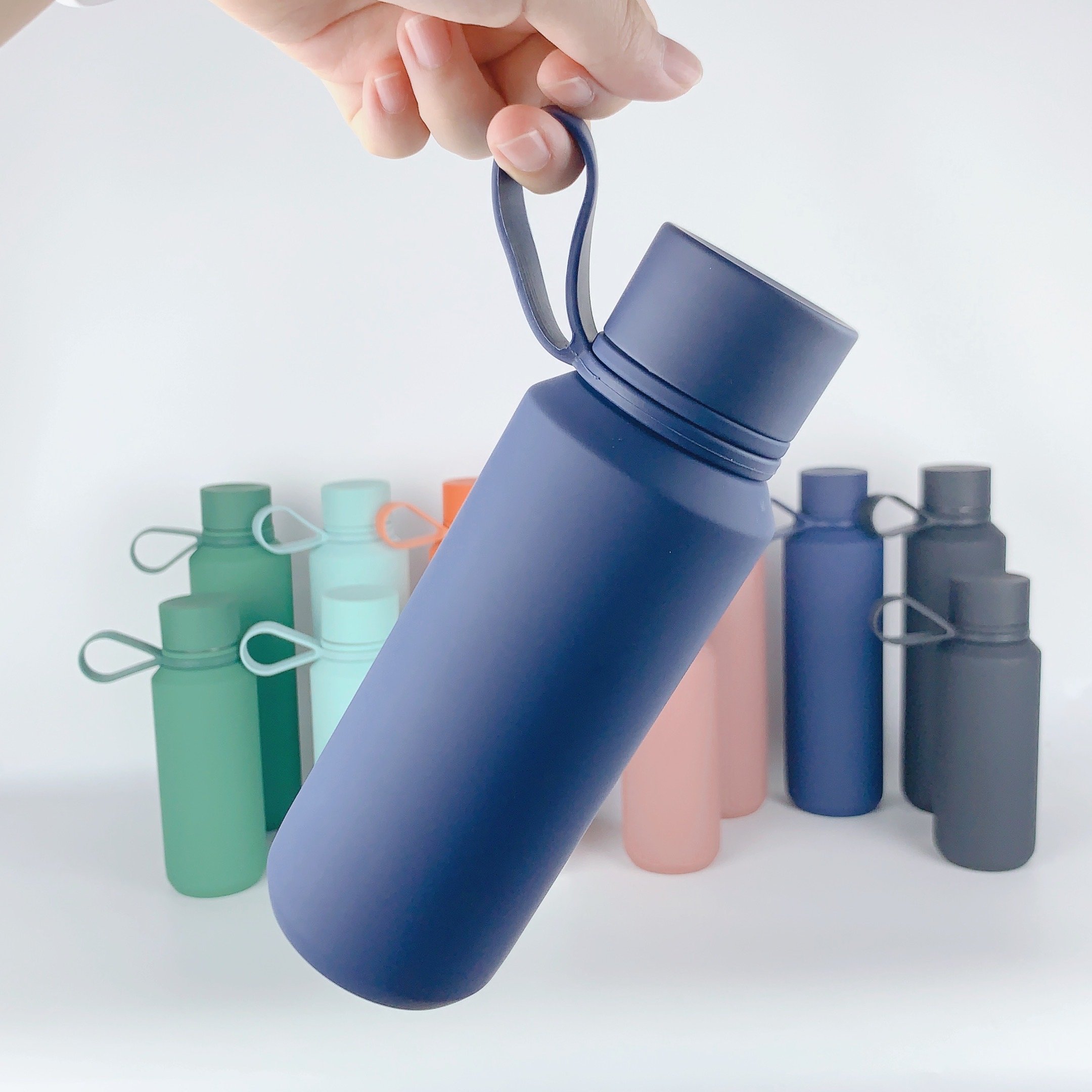 12oz 20oz Double Wall Vacuum Insulated Stainless Steel Water Bottle With Handle Matte Sports Leak Proof Flask