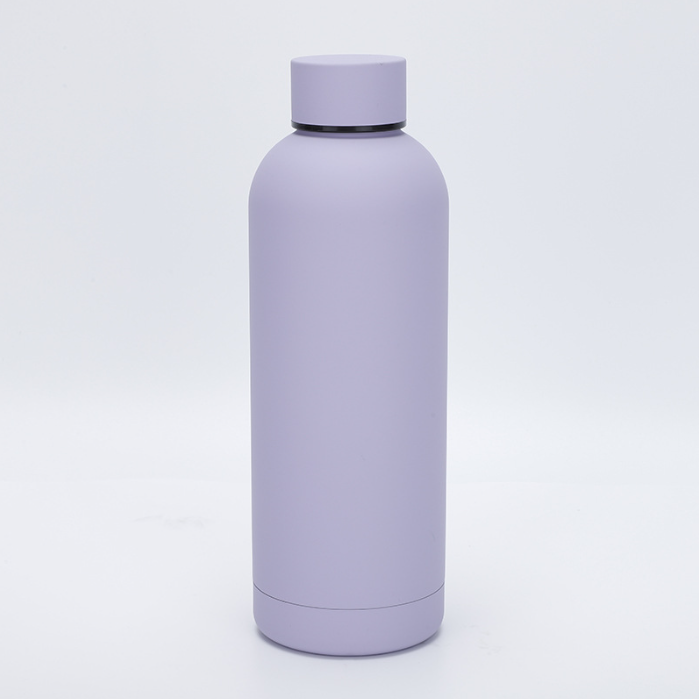 China supplier 17oz 500ml custom vacuum thermos bottle outdoor sports stainless steel water bottle with rubber coating