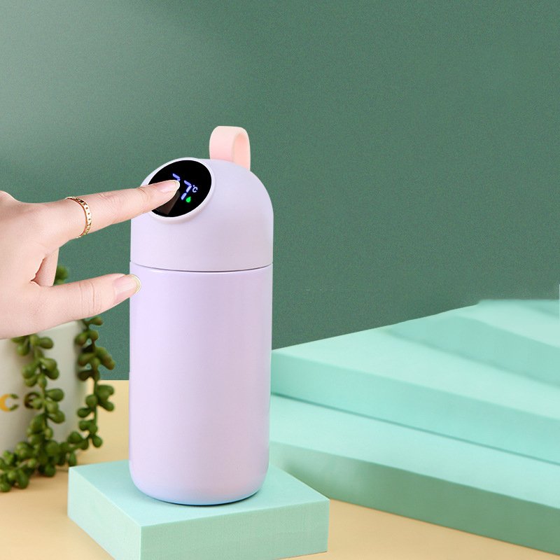 KLH128 Portable LED Vacuum Flask Temperature Display Thermos Caute Stainless Steel Lovers Bottle Capsule Smart Vacuum Cup