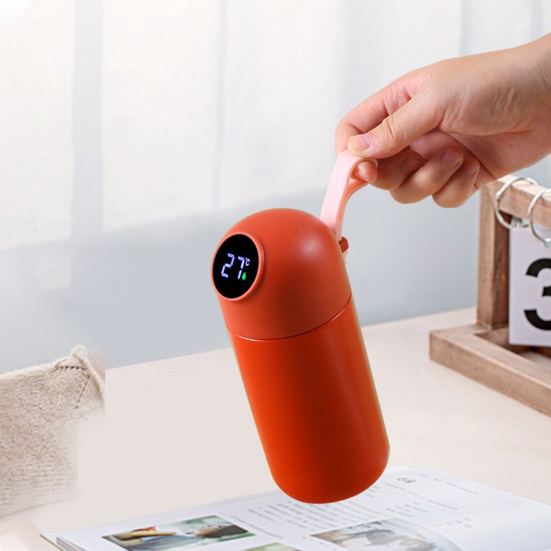 KLH128 Portable LED Vacuum Flask Temperature Display Thermos Caute Stainless Steel Lovers Bottle Capsule Smart Vacuum Cup