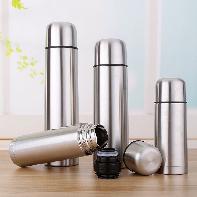 Outdoor Sports Portable Vacuum Insulated Drink Stainless Steel Water Bottle 1L With Leak Proof Lids