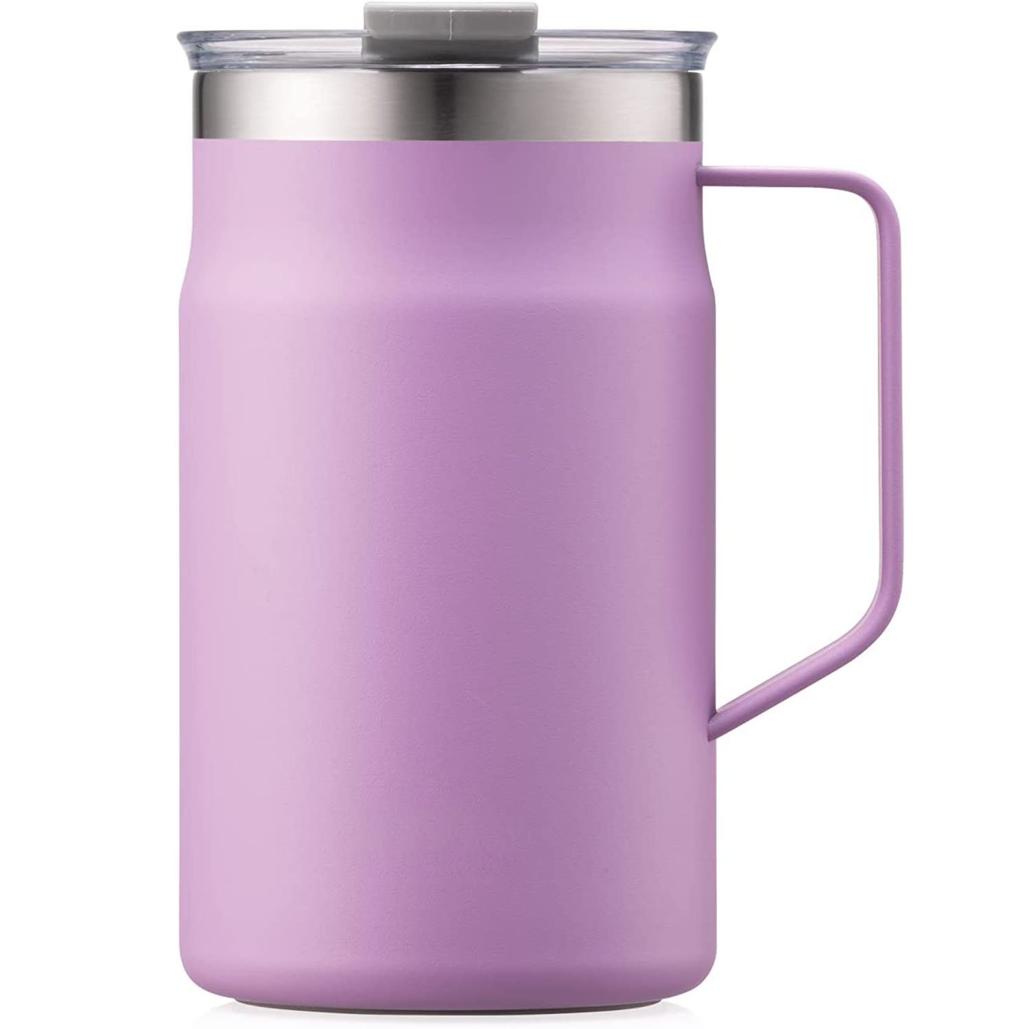 Custom 16oz 20oz Double Wall Vacuum Camping Stainless Steel BPA Free Powder Coated Insulated Travel Coffee Mug With Handle