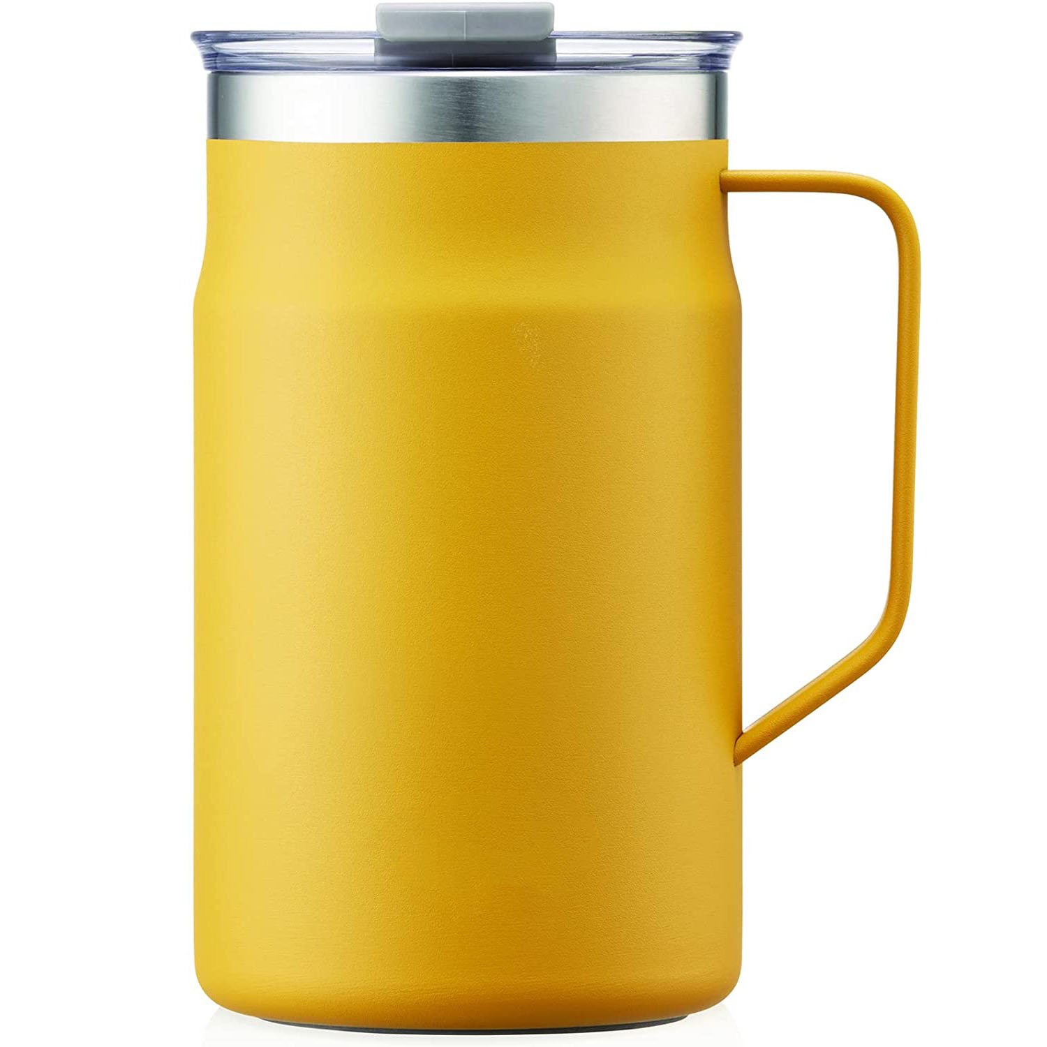 Custom 16oz 20oz Double Wall Vacuum Camping Stainless Steel BPA Free Powder Coated Insulated Travel Coffee Mug With Handle