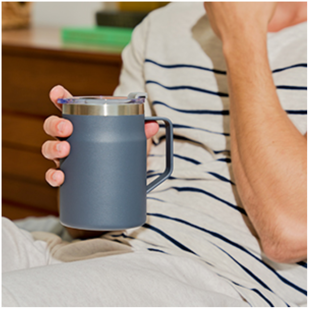 Custom 16oz 20oz Double Wall Vacuum Camping Stainless Steel BPA Free Powder Coated Insulated Travel Coffee Mug With Handle