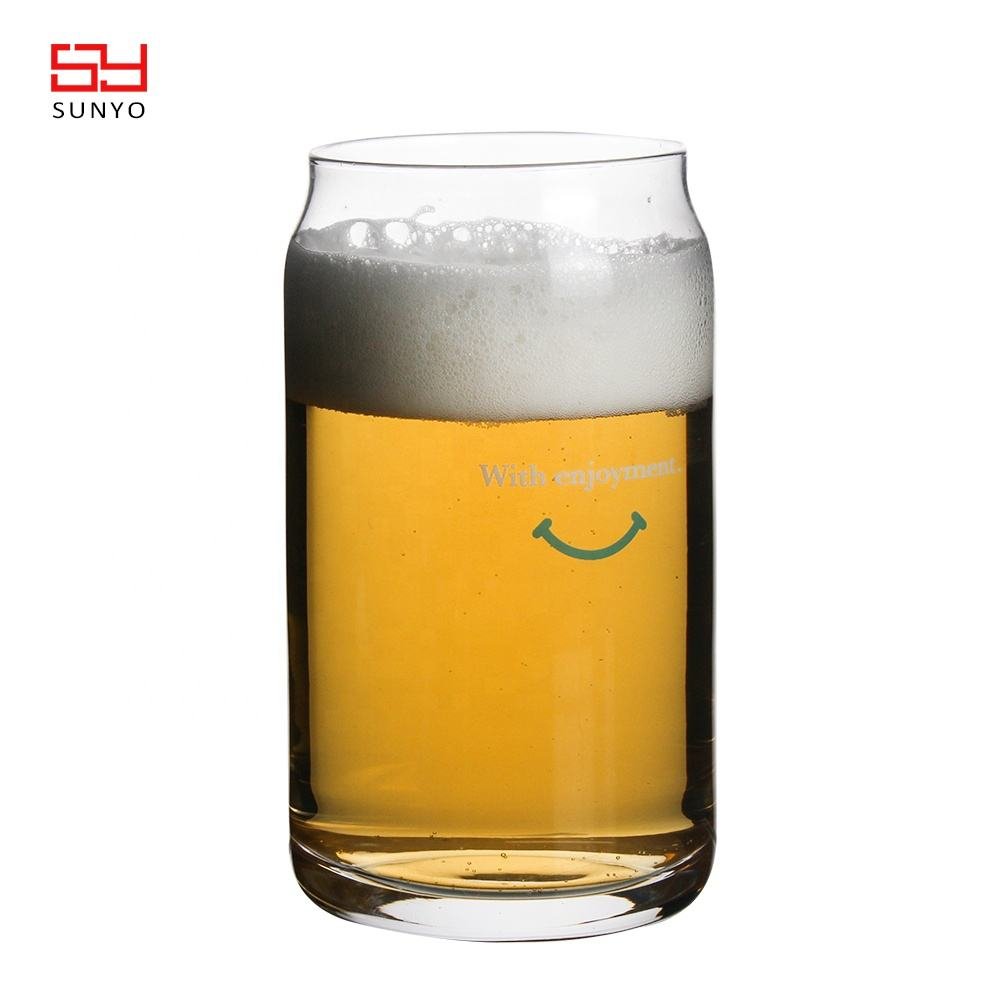 Wholesale Handicraft Beer Can Glass Hand Blown 12oz Beer Glass Mug Logo Support Customization Beer Glasses