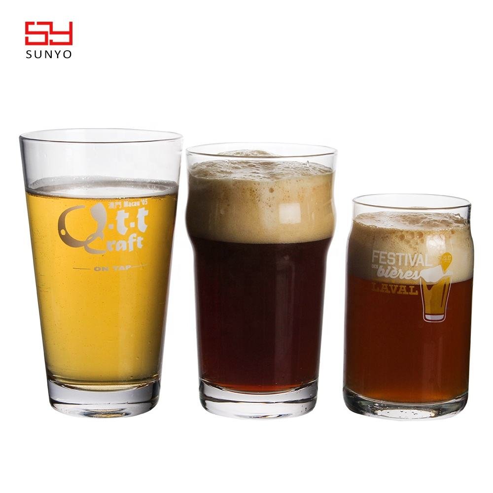 Wholesale Handicraft Beer Can Glass Hand Blown 12oz Beer Glass Mug Logo Support Customization Beer Glasses
