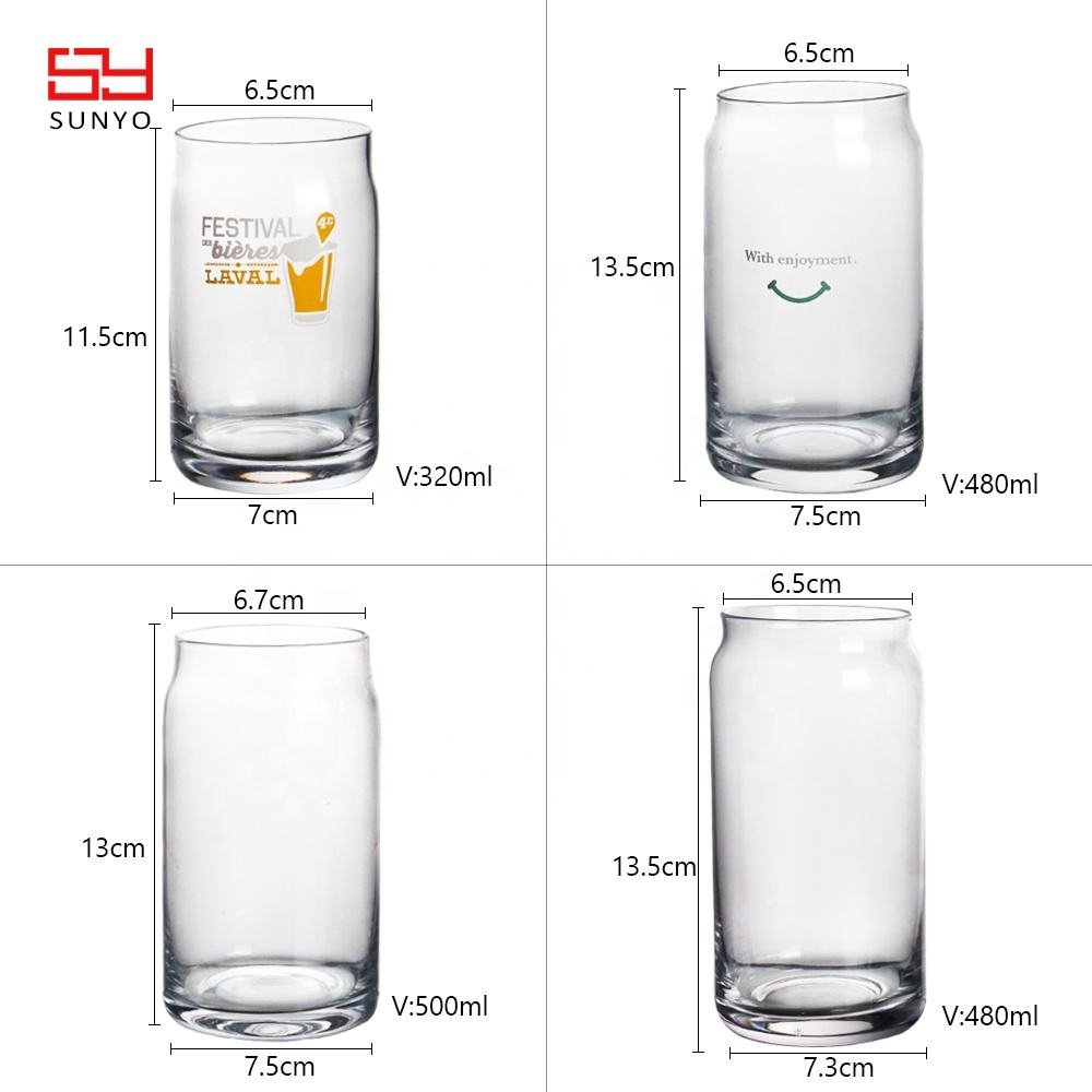 Wholesale Handicraft Beer Can Glass Hand Blown 12oz Beer Glass Mug Logo Support Customization Beer Glasses