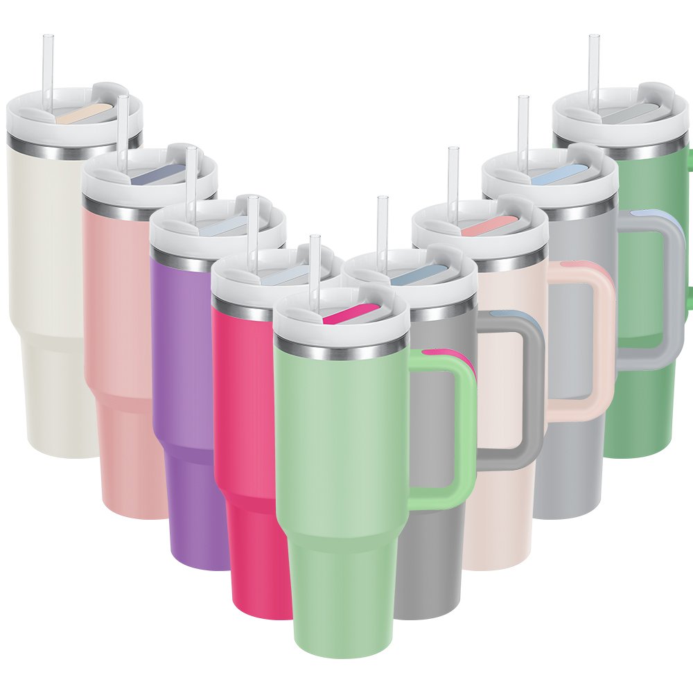Custom Logo Adventure Stainless Steel Double Wall Coffee Mug 40oz Mug Tumbler with lids and straws