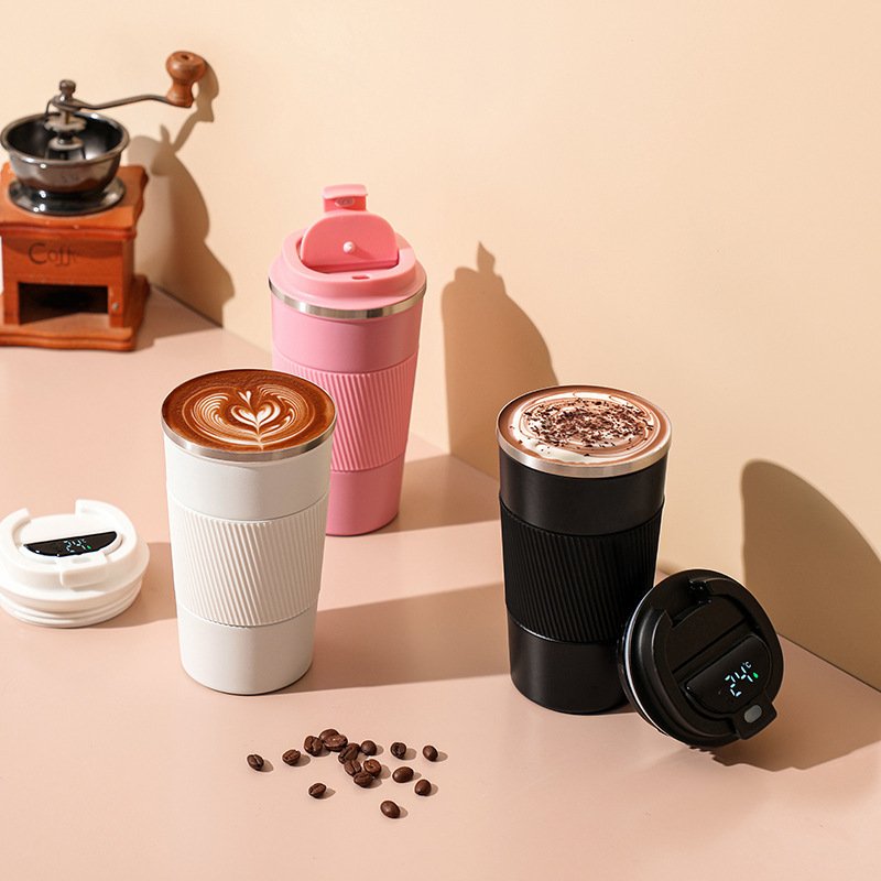Hot sale Wholesale 380ML 510ML Stainless Steel Travel Mugs Thermal Insulated Coffee Mug Can With LED Lid