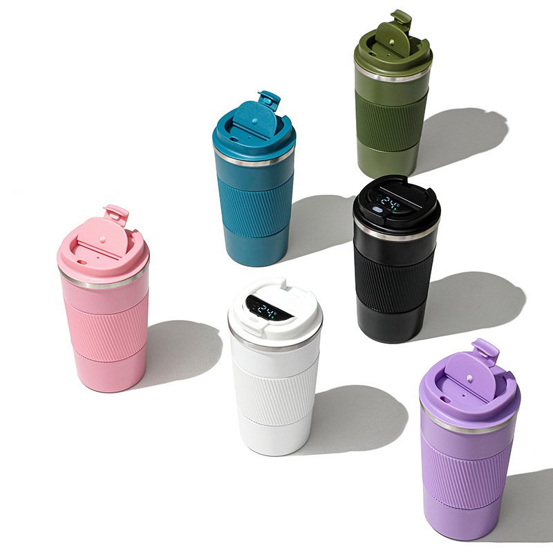 Hot sale Wholesale 380ML 510ML Stainless Steel Travel Mugs Thermal Insulated Coffee Mug Can With LED Lid