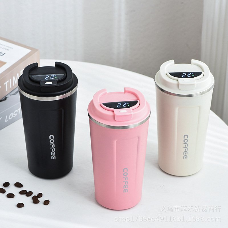 Hot sale Wholesale 380ML 510ML Stainless Steel Travel Mugs Thermal Insulated Coffee Mug Can With LED Lid