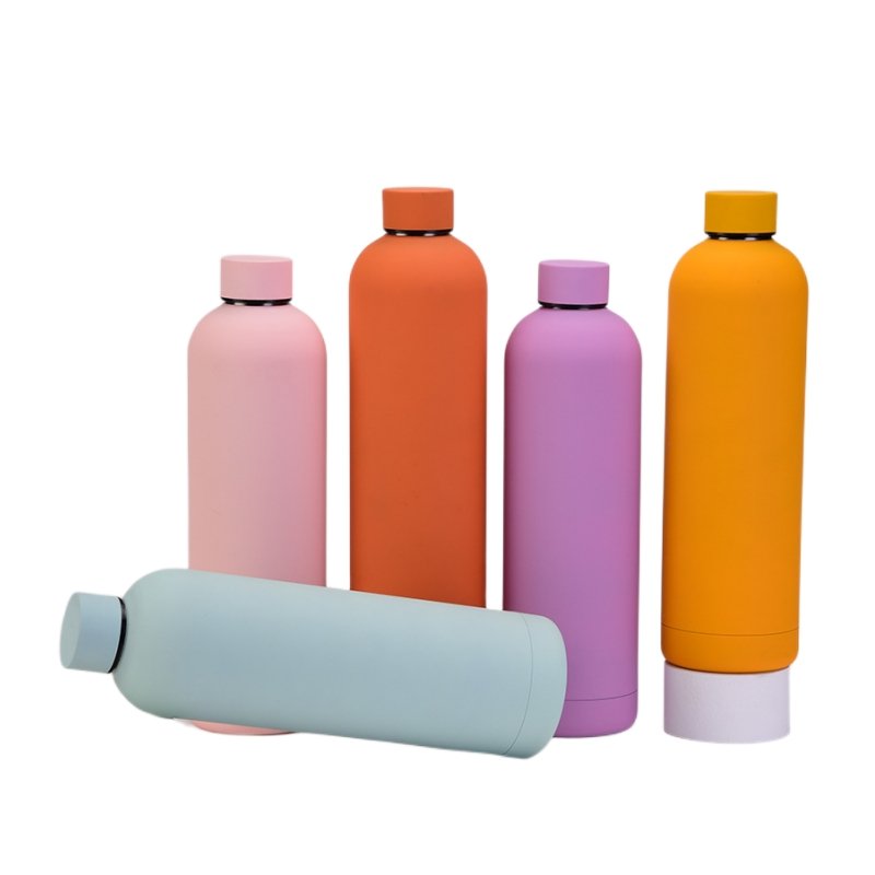 Top Selling 500ml Stainless Steel Rubber Paint Thermal Insulated Double Wall Flask Vacuum Custom Water Bottles With Lid