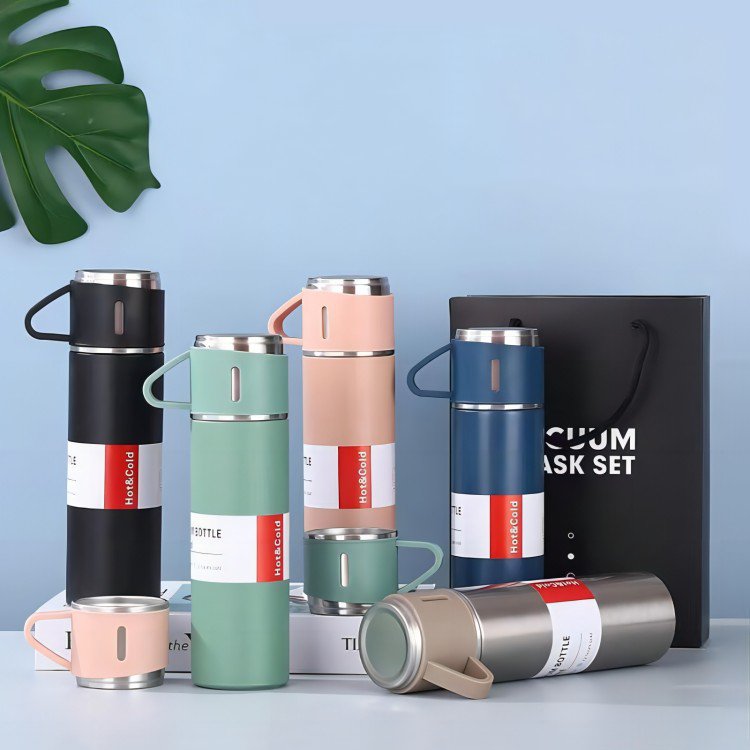 Laser Engraving LOGO Business Stainless Steel Water Bottle Couple Coffee Mug Set Gift Box Vacuum Flask Set