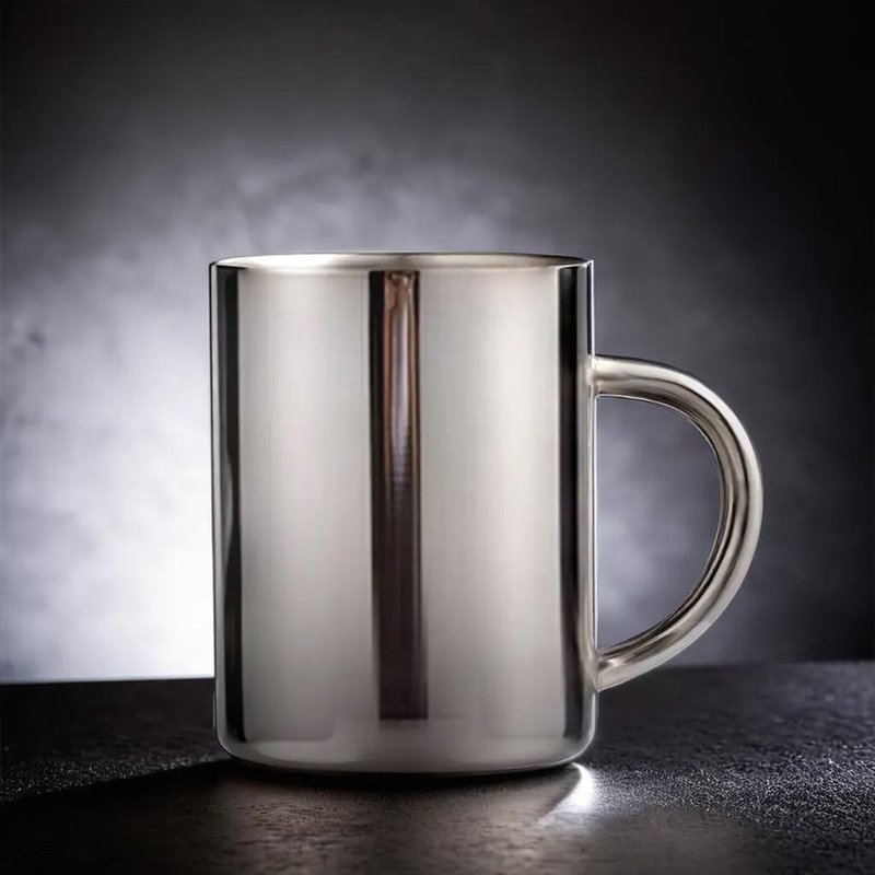 Low price 300/450/500 Double Wall Stainless Steel Beer Mug Coffee Cup Barrel shape metal beer Steins Tankard with handle