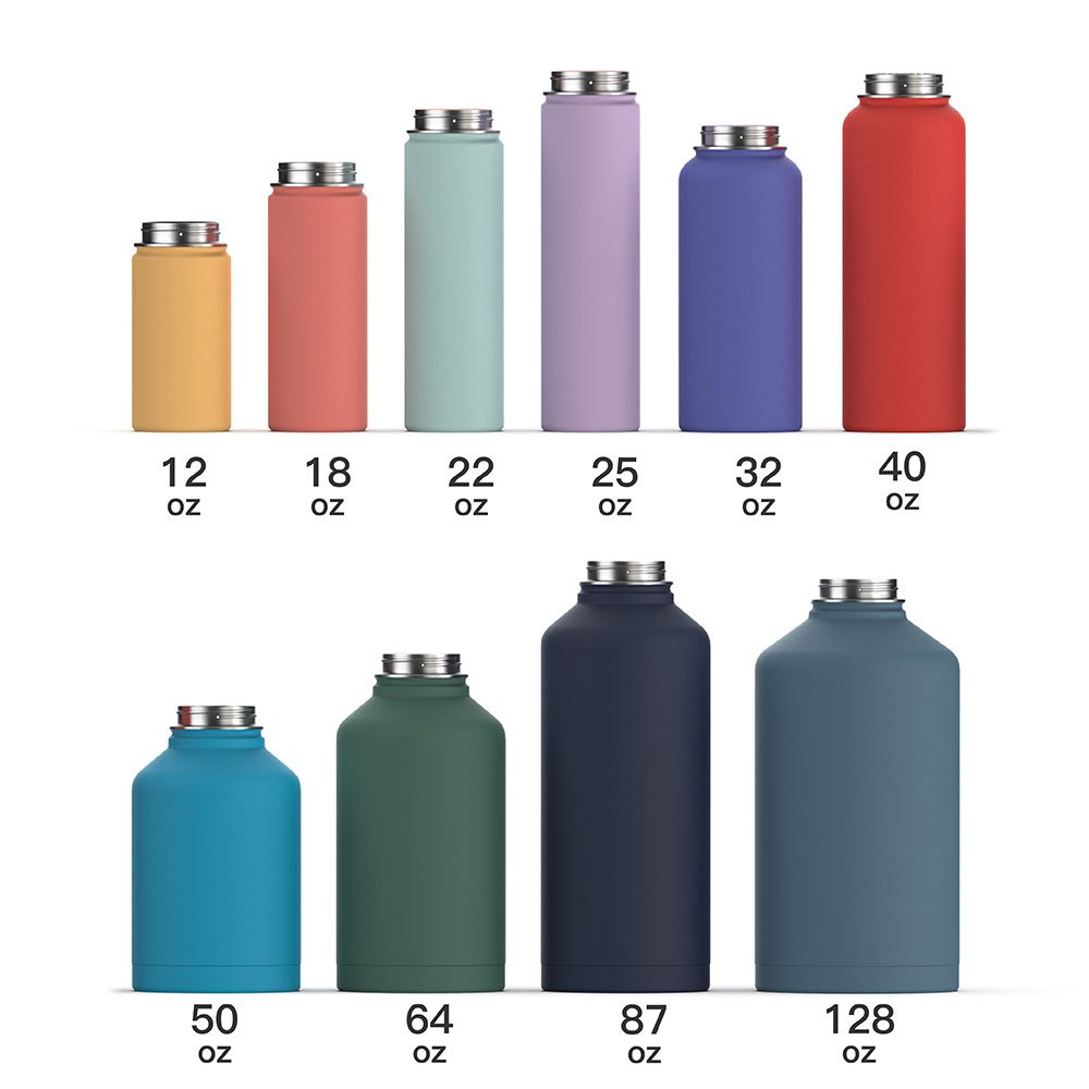 Custom 32oz 40oz Wide Mouth Double Wall Sports Bottle Vacuum Insulated Flask Stainless Steel Water Bottle with Straw Lid