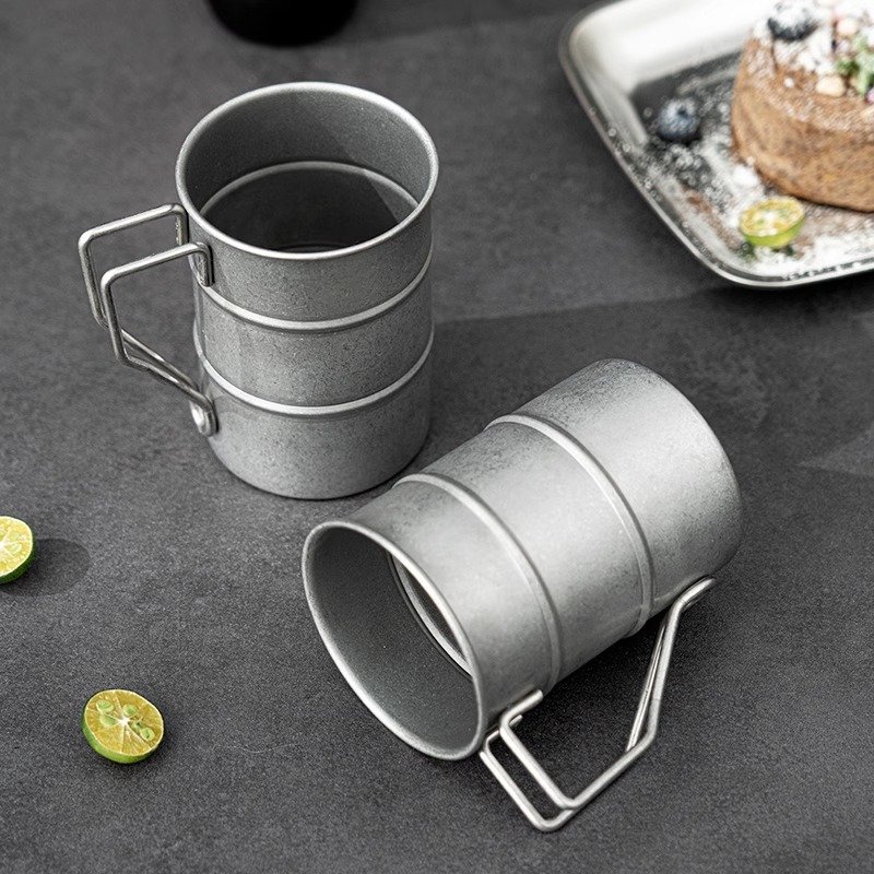 Customized logo 350ml Beer Mug Stainless Steel water mug Metal Travel coffee cup creative retro industrial style water cup
