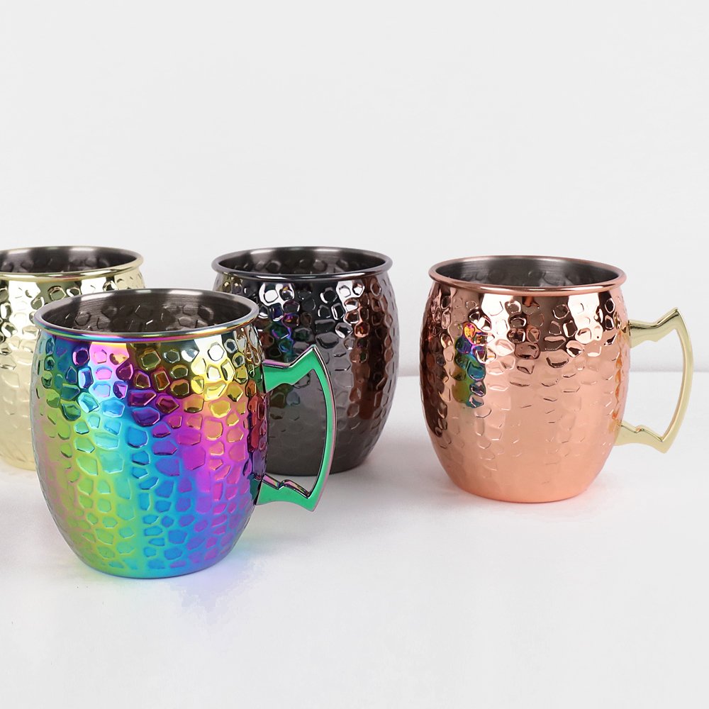 Wholesale High quality Stainless Steel Classical Hammered Moscow Mule Mug Wedding Wine Cup Party Beer Cocktail Cup Copper Mug