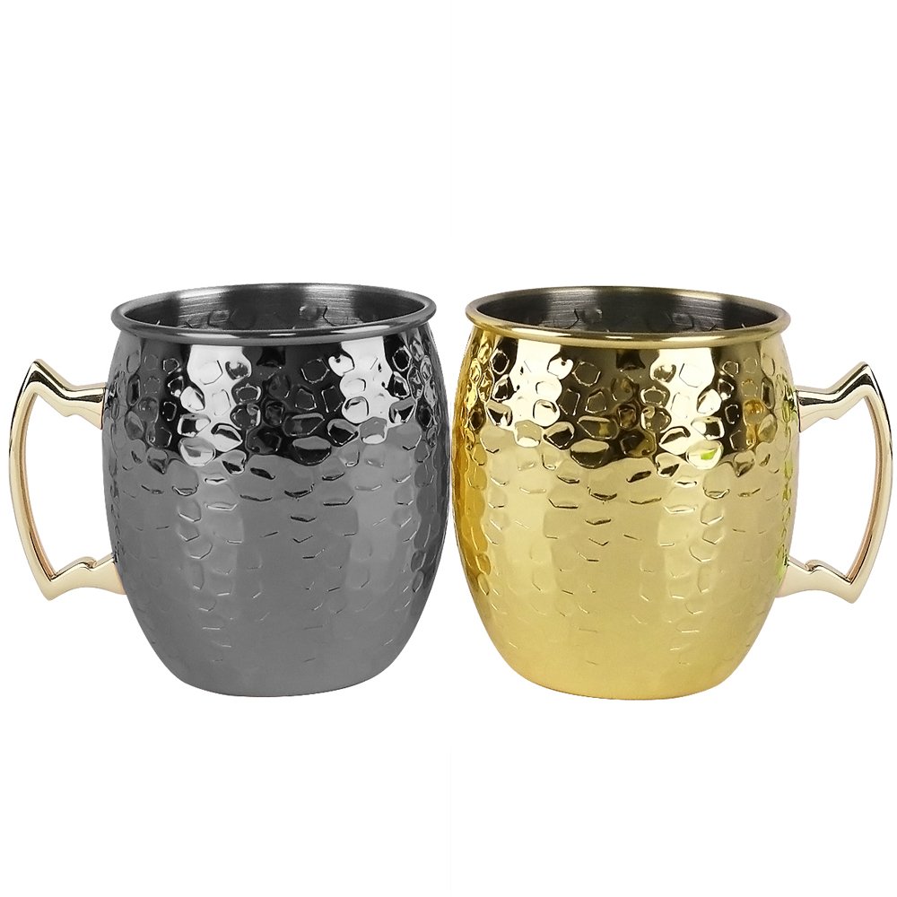 Wholesale High quality Stainless Steel Classical Hammered Moscow Mule Mug Wedding Wine Cup Party Beer Cocktail Cup Copper Mug