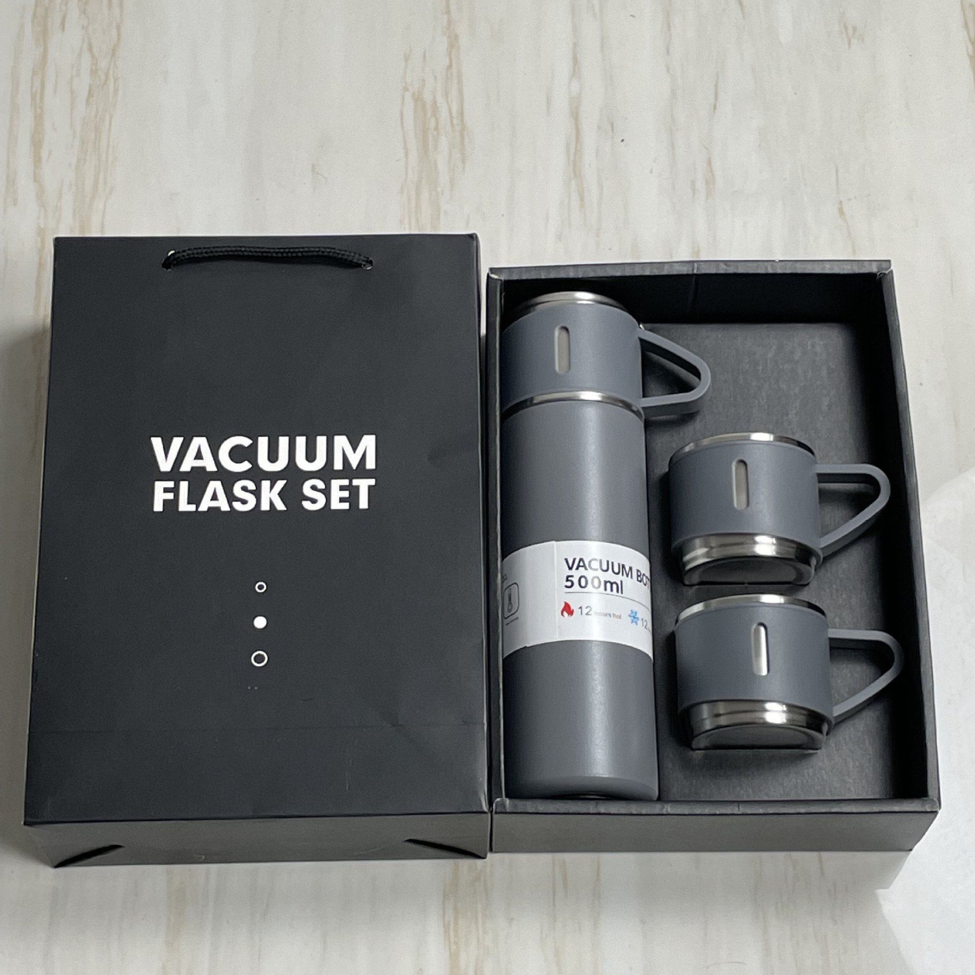 High Quality Thermos Tumbler Double Wall 500ML Leak Proof Coffee Cups Set Stainless Steel Vacuum Flask Gift Set Box