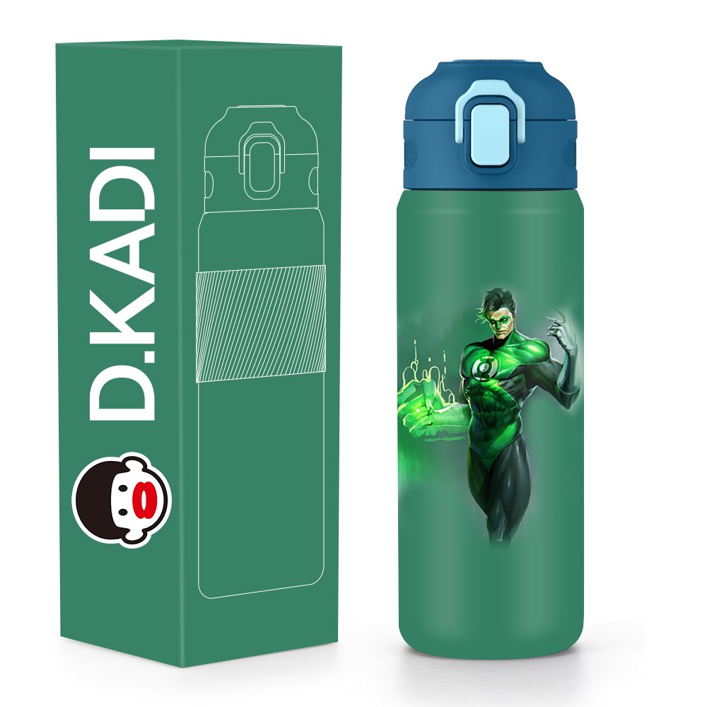 600ml Thermos Bottle 316 Stainless Steel Insulated Water Bottle, Travel Leak-proof Bounce Lid Vacuum Flasks with Straw