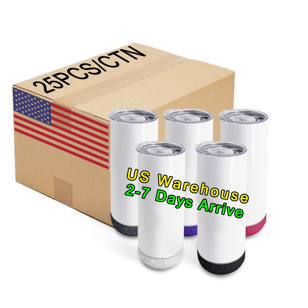 Factory direct sell multiple color sublimation blanks smart wireless music cup sub tumbler with speaker bulk