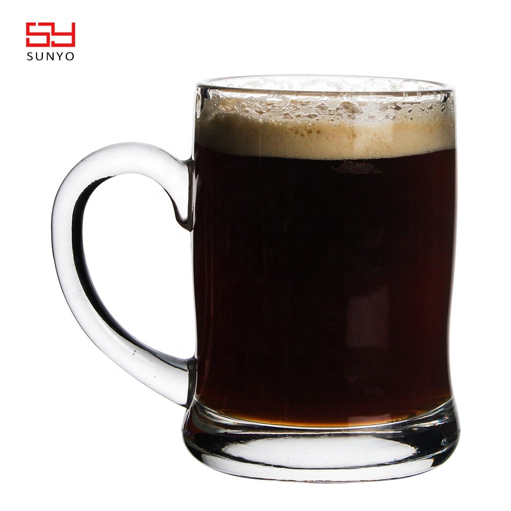 French Glassware 1 litre Beer Glass Mug Dimple Beer Mug with Handles