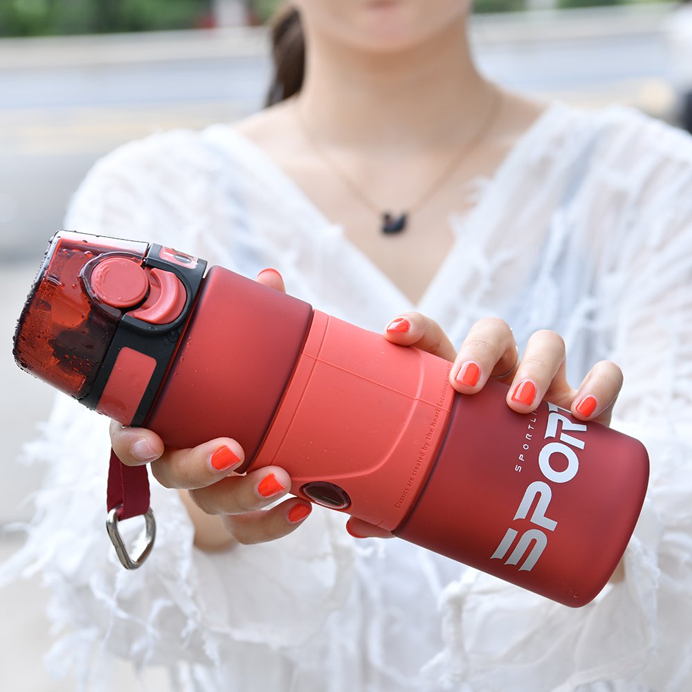 Lockable Stainless Steel Water Bottle with Easy-to-Open Lid Silicon Nozzle Anti-Corrosion Coating-for Boiling Water Sports Use