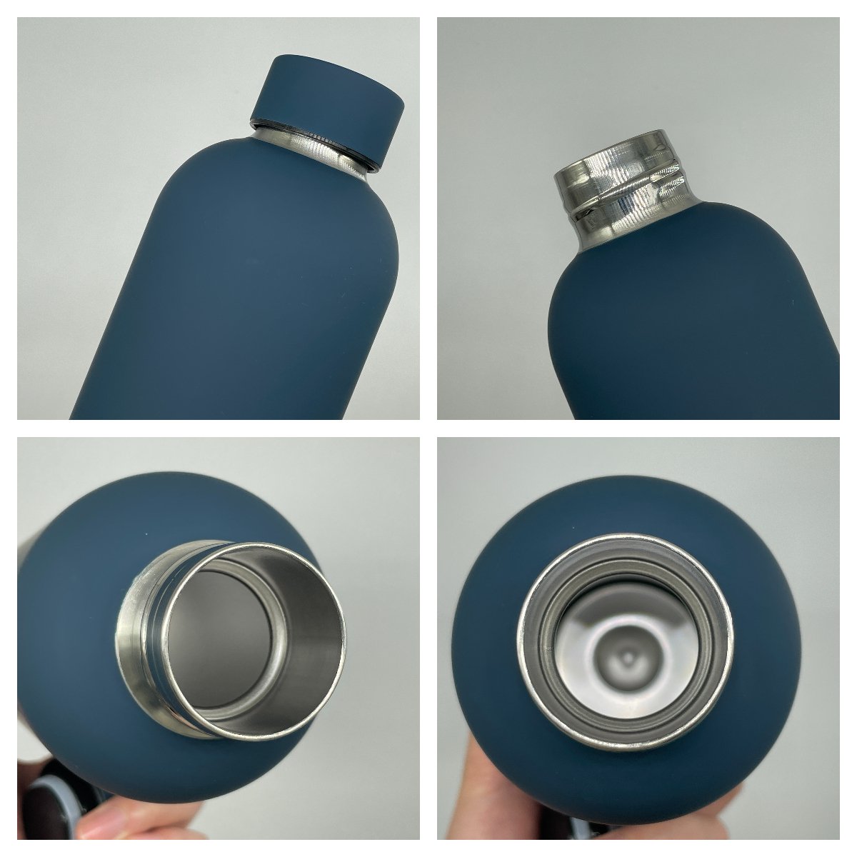 Custom Double Vacuum 304 Stainless Steel rubber paint 500ml Water Bottle With Silicone Handle
