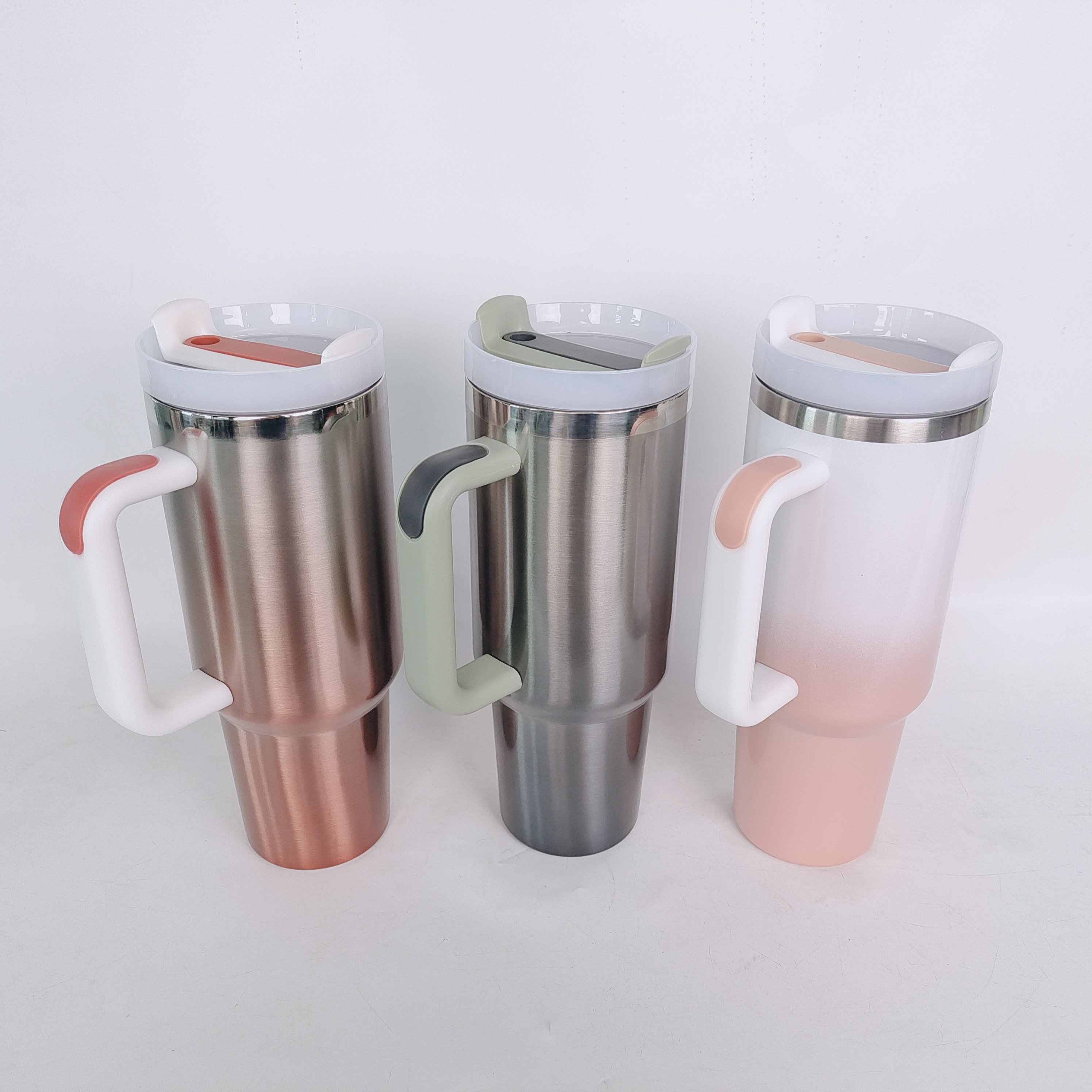 2024 H2.0 Gradient Rainbow Ombre Customized 30oz 40oz Traveler Tumbler 40 oz Car Mug With Handle And Lid
