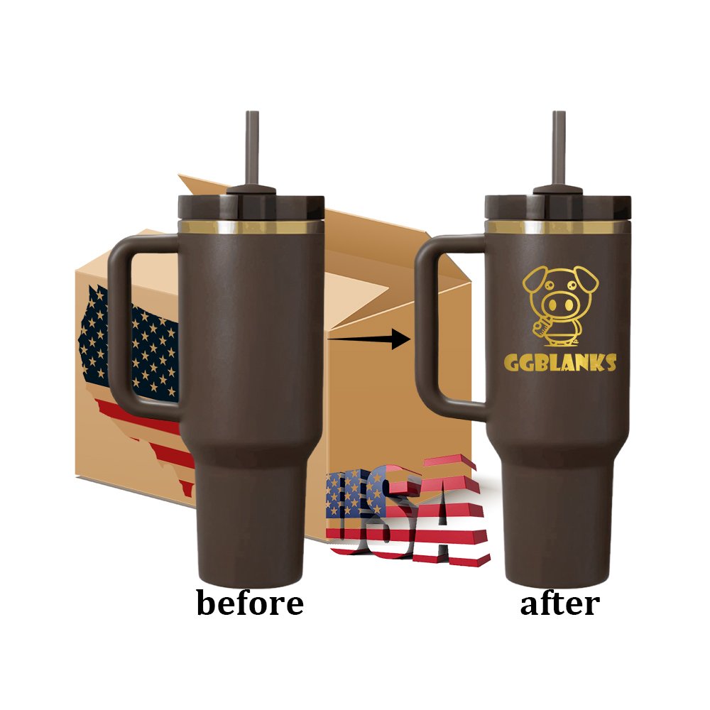 USA Warehouse Copper Dark Brown Coco Gold Underneath 30oz 40oz Tumblers Water Bottle For Laser Engraving