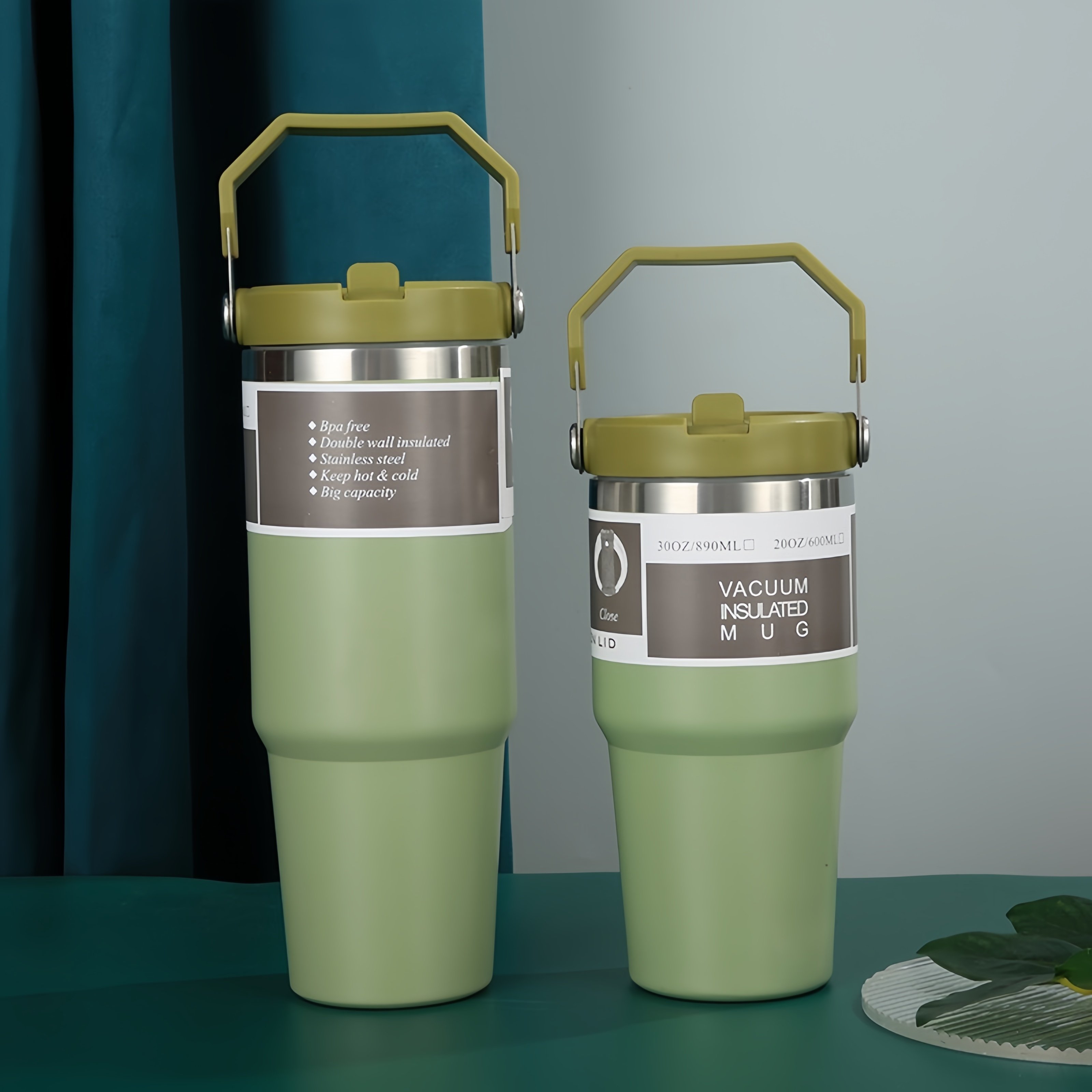 Wholesale 20/30/40oz Double Insulated Metal Tumbler Cup Vacuum 304 Stainless Steel Insulated Water Bottle Travel Mug With Handle